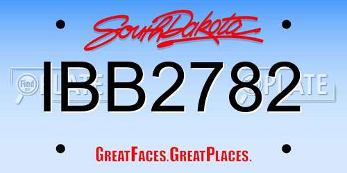 IBB2782 South Dakota License Plate