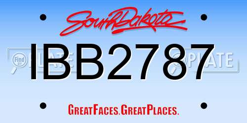 IBB2787 South Dakota License Plate