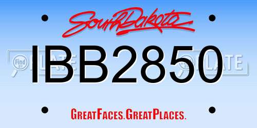 IBB2850 South Dakota License Plate