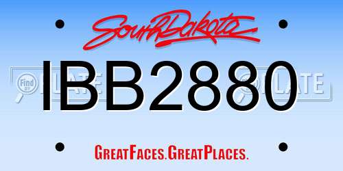 IBB2880 South Dakota License Plate