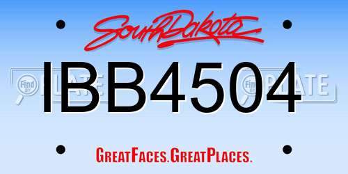 IBB4504 South Dakota License Plate