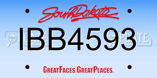 IBB4593 South Dakota License Plate