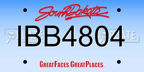 IBB4804 South Dakota License Plate