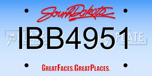 IBB4951 South Dakota License Plate