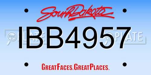 IBB4957 South Dakota License Plate
