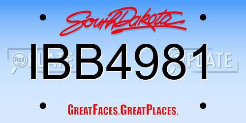 IBB4981 South Dakota License Plate