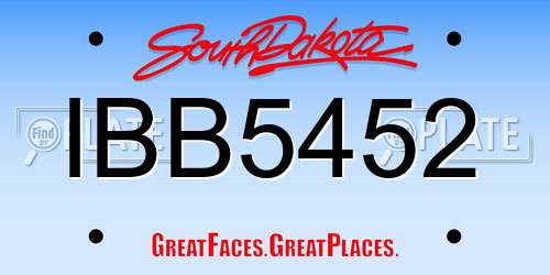 IBB5452 South Dakota License Plate