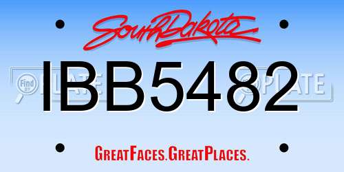 IBB5482 South Dakota License Plate