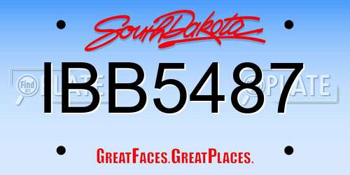 IBB5487 South Dakota License Plate
