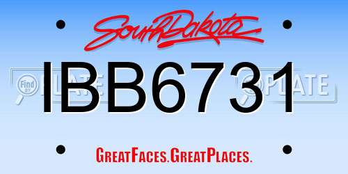 IBB6731 South Dakota License Plate