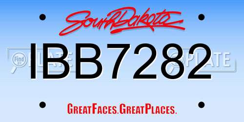 IBB7282 South Dakota License Plate