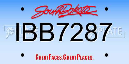 IBB7287 South Dakota License Plate