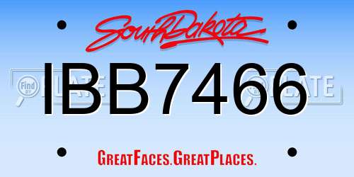 IBB7466 South Dakota License Plate