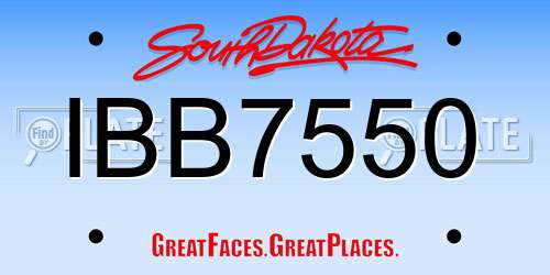 IBB7550 South Dakota License Plate