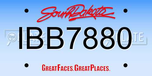 IBB7880 South Dakota License Plate