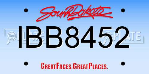 IBB8452 South Dakota License Plate