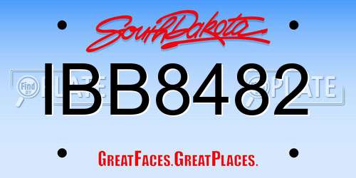 IBB8482 South Dakota License Plate
