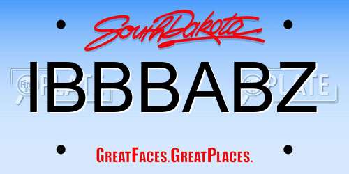IBBBABZ South Dakota License Plate