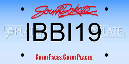 IBBI19 South Dakota License Plate