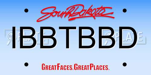 IBBTBBD South Dakota License Plate
