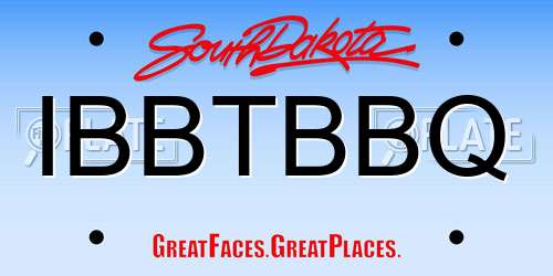 IBBTBBQ South Dakota License Plate