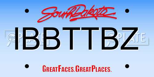 IBBTTBZ South Dakota License Plate