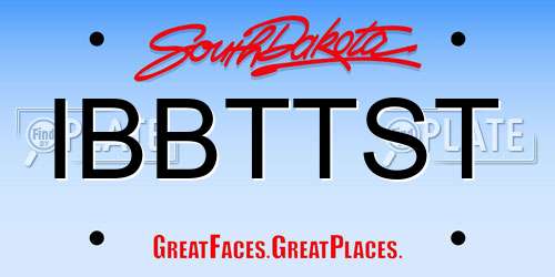 IBBTTST South Dakota License Plate