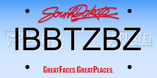 IBBTZBZ South Dakota License Plate