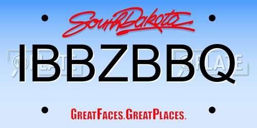 IBBZBBQ South Dakota License Plate