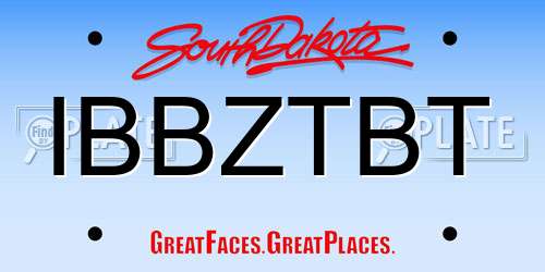 IBBZTBT South Dakota License Plate