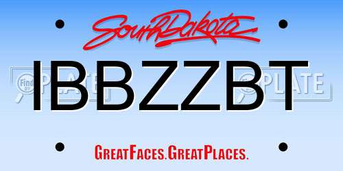 IBBZZBT South Dakota License Plate