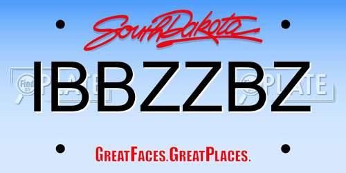 IBBZZBZ South Dakota License Plate