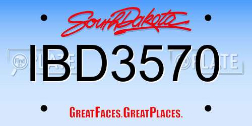 IBD3570 South Dakota License Plate