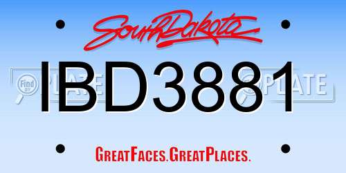 IBD3881 South Dakota License Plate