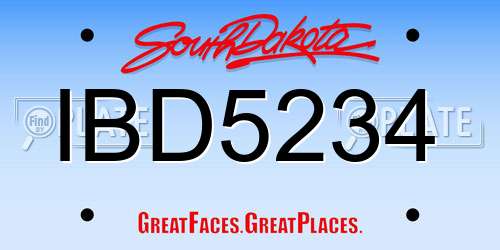 IBD5234 South Dakota License Plate