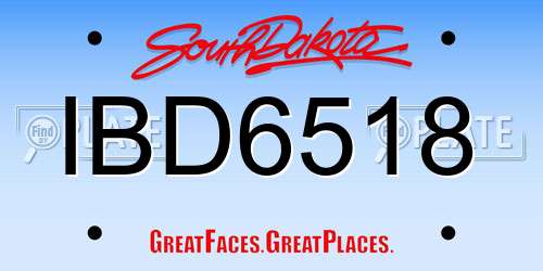 IBD6518 South Dakota License Plate