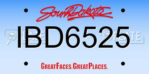 IBD6525 South Dakota License Plate