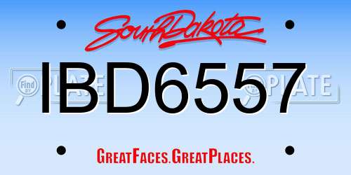 IBD6557 South Dakota License Plate