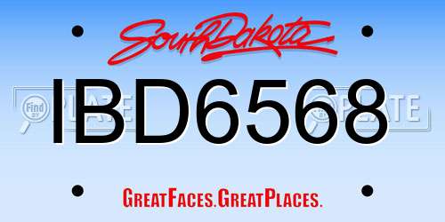 IBD6568 South Dakota License Plate