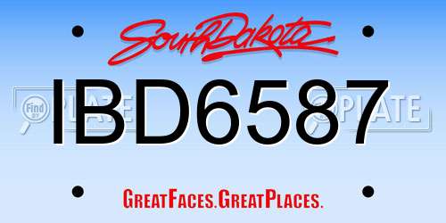 IBD6587 South Dakota License Plate