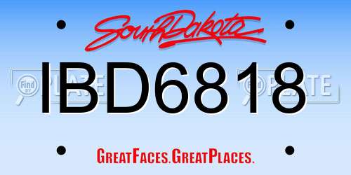 IBD6818 South Dakota License Plate