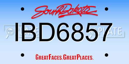IBD6857 South Dakota License Plate