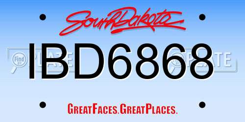 IBD6868 South Dakota License Plate