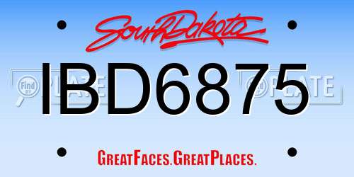 IBD6875 South Dakota License Plate