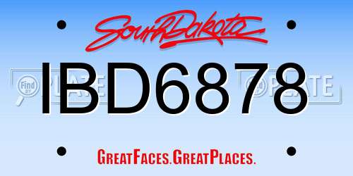 IBD6878 South Dakota License Plate