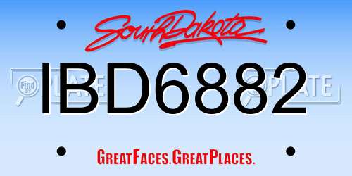 IBD6882 South Dakota License Plate