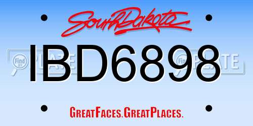 IBD6898 South Dakota License Plate