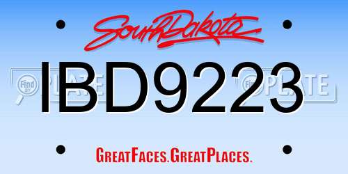 IBD9223 South Dakota License Plate