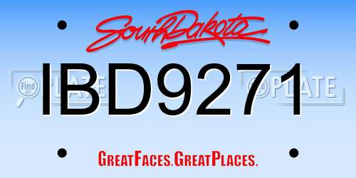 IBD9271 South Dakota License Plate