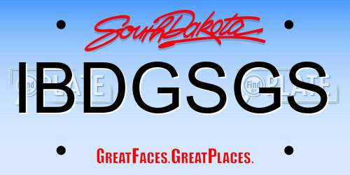 IBDGSGS South Dakota License Plate